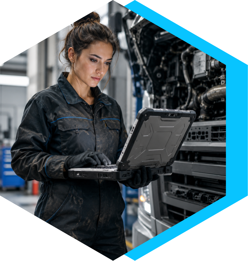 Técnica usando laptop rugged Jaltest